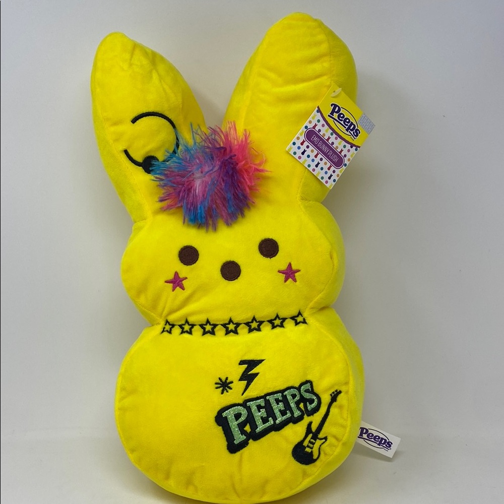 NWT Peeps Bunny  Plush Yellow Emo Peep Forever Punk 16”